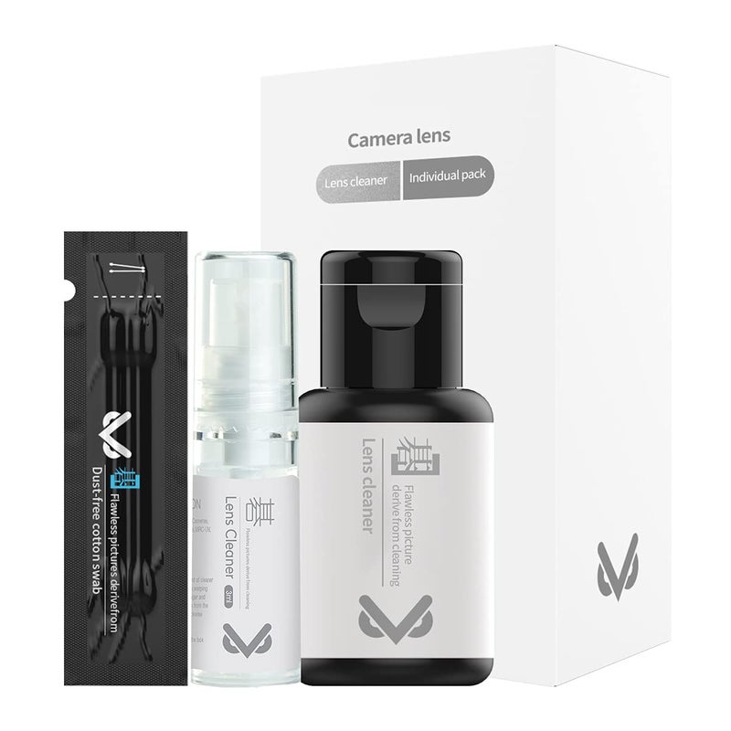 VSGO Camera Lens Cleaning Kit, Lens Cleaner Fluid, Dust-Free Cotton Swab and Dispensing Bottle Included, Compatible with Cameras, Lenses and Other Optical Products Clean(V-C01E) - Image 1